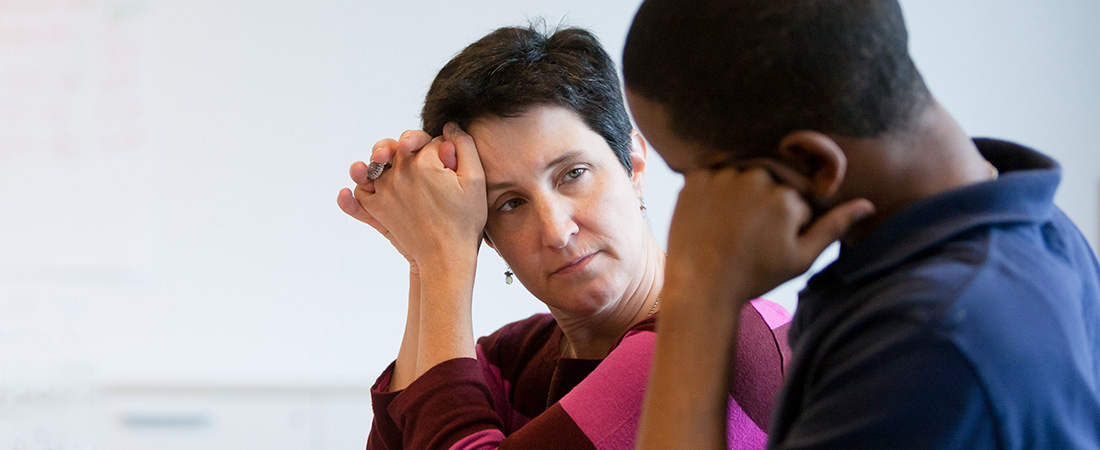 EDC’s Eden Badertscher works on issues of equity in mathematics education. EDC’s Eden Badertscher works on issues of equity in mathematics education.