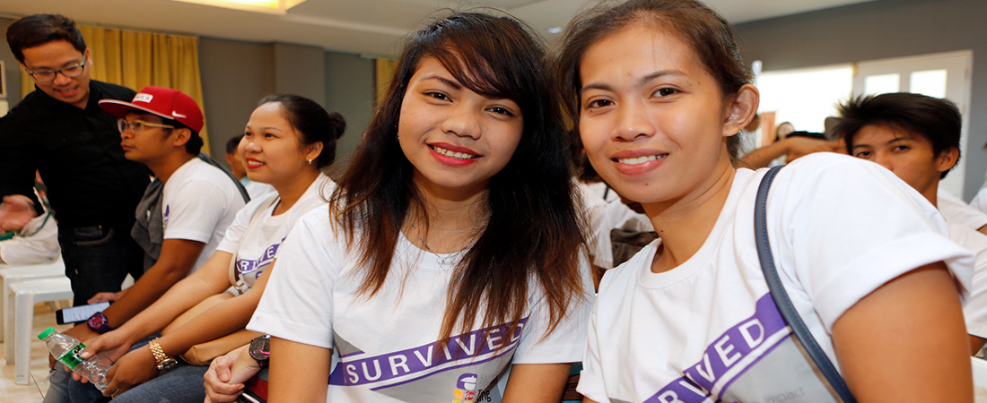 A photo of Young women attending a MYDev event in the Philippines