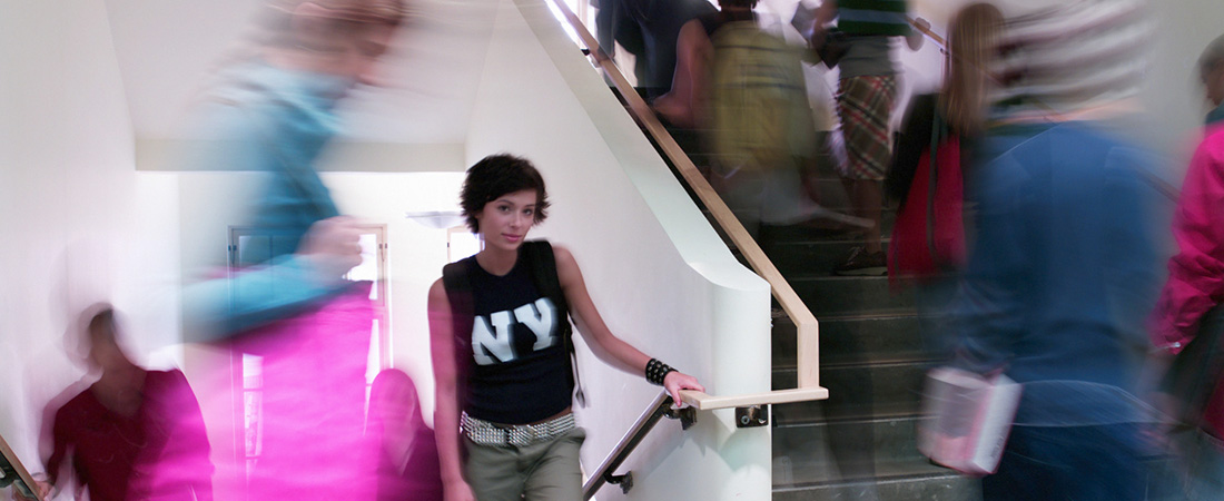 Picture of students in a hallway Picture of students in a hallway