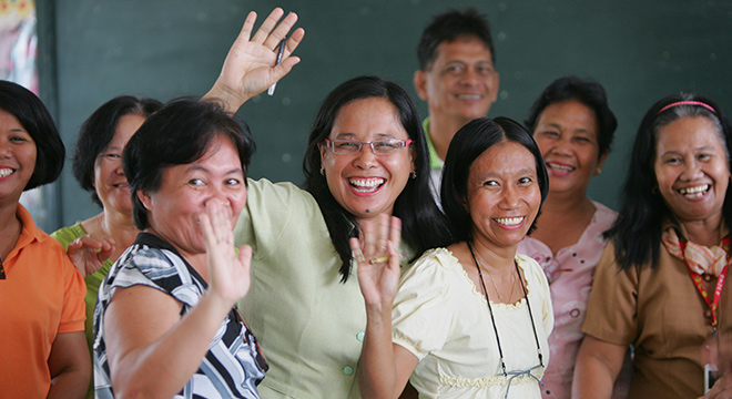 Teachers in the Philippines participate in a literacy training.