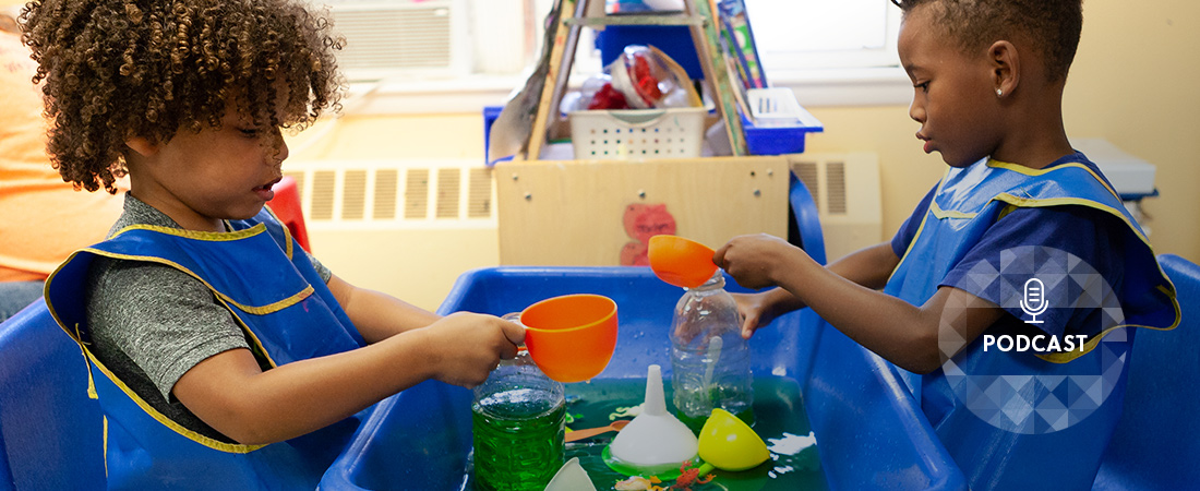 A photo of youths engaged in science activity representing "Growing an Early Interest in Science"