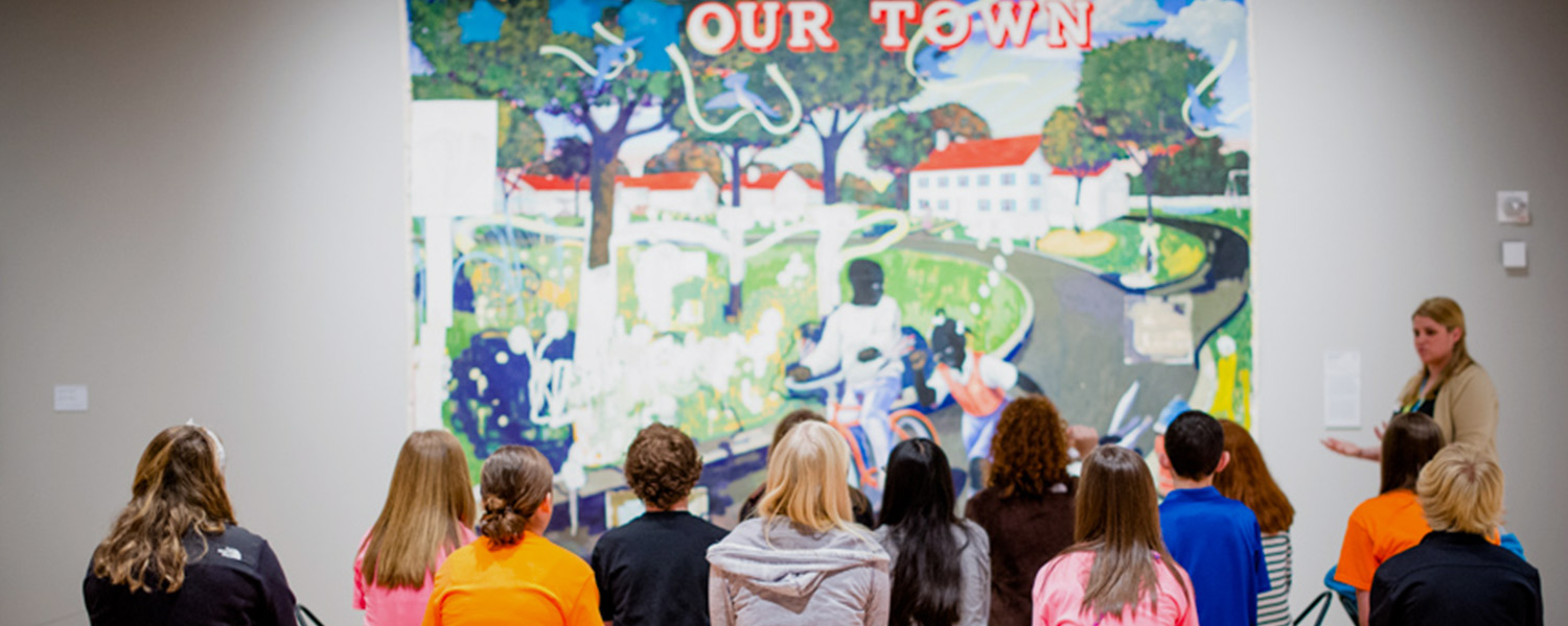 Students visiting the Crystal Bridges Museum of American Art