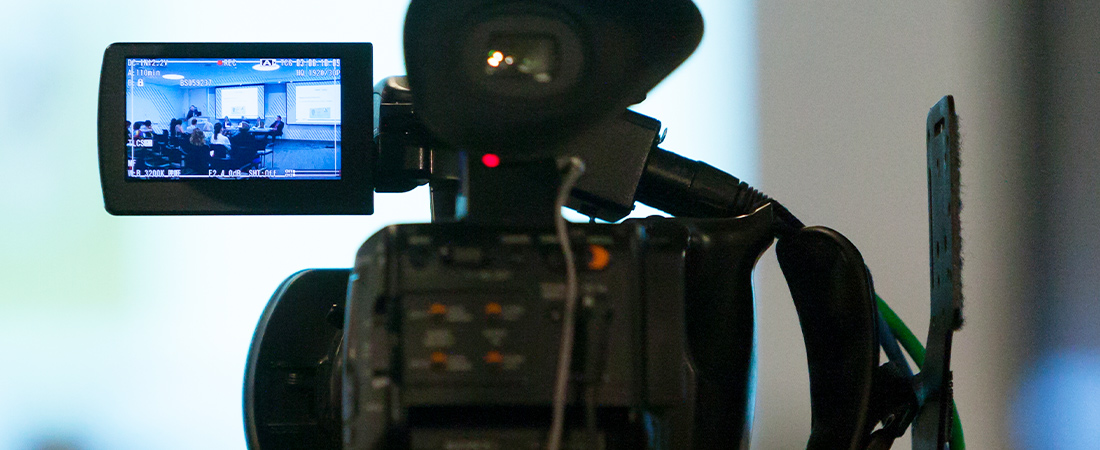 A photo of a video camera representing EDC Talks