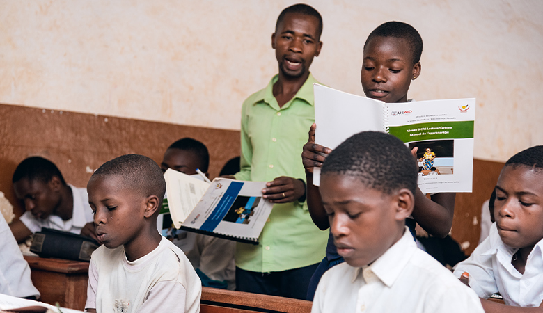 USAID/DRC Integrated Youth Development Activity (IYDA) A classroom photo representing USAID/DRC Integrated Youth Development Activity (IYDA)