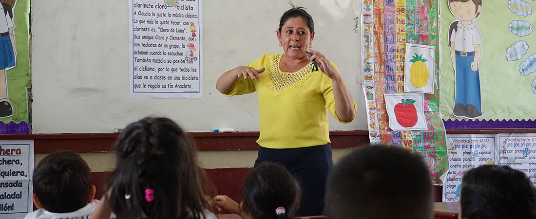 A photo of a teacher in Honduras