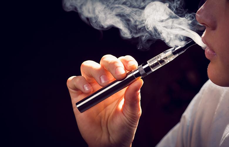 A photo of a person vaping