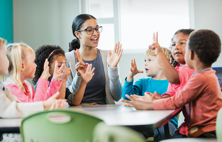 A photo of a classroom representing Taking Action for Children and Families: Learning from the First 40 Communities