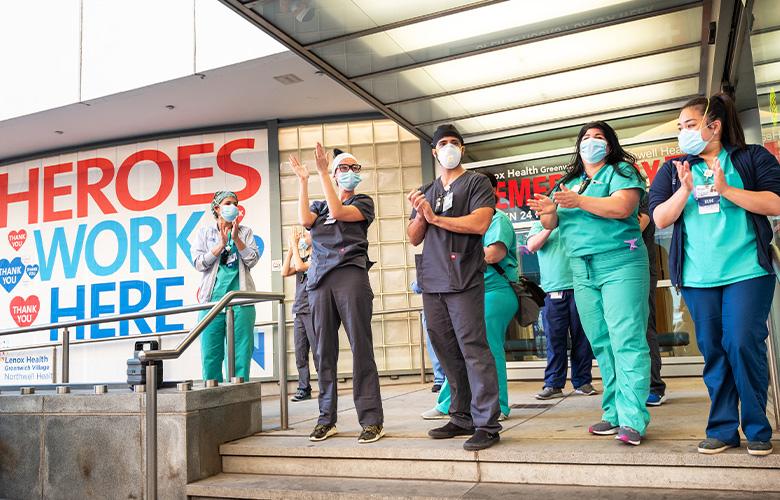 A photo of health workers representing Providing Health Care Workers with Support Options during COVID-19