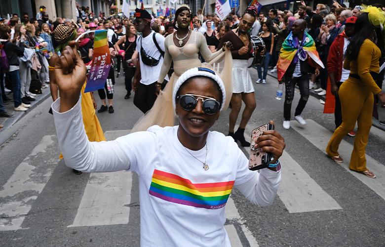 A photo of a pride parade representing Lessons from Queer History, June 2020