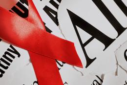 A photo of the AIDS ribbon. 